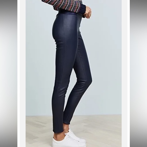 Alice + Olivia Navy Blue, Leather Leggings, Women's Size 10 - Picture 2 of 5